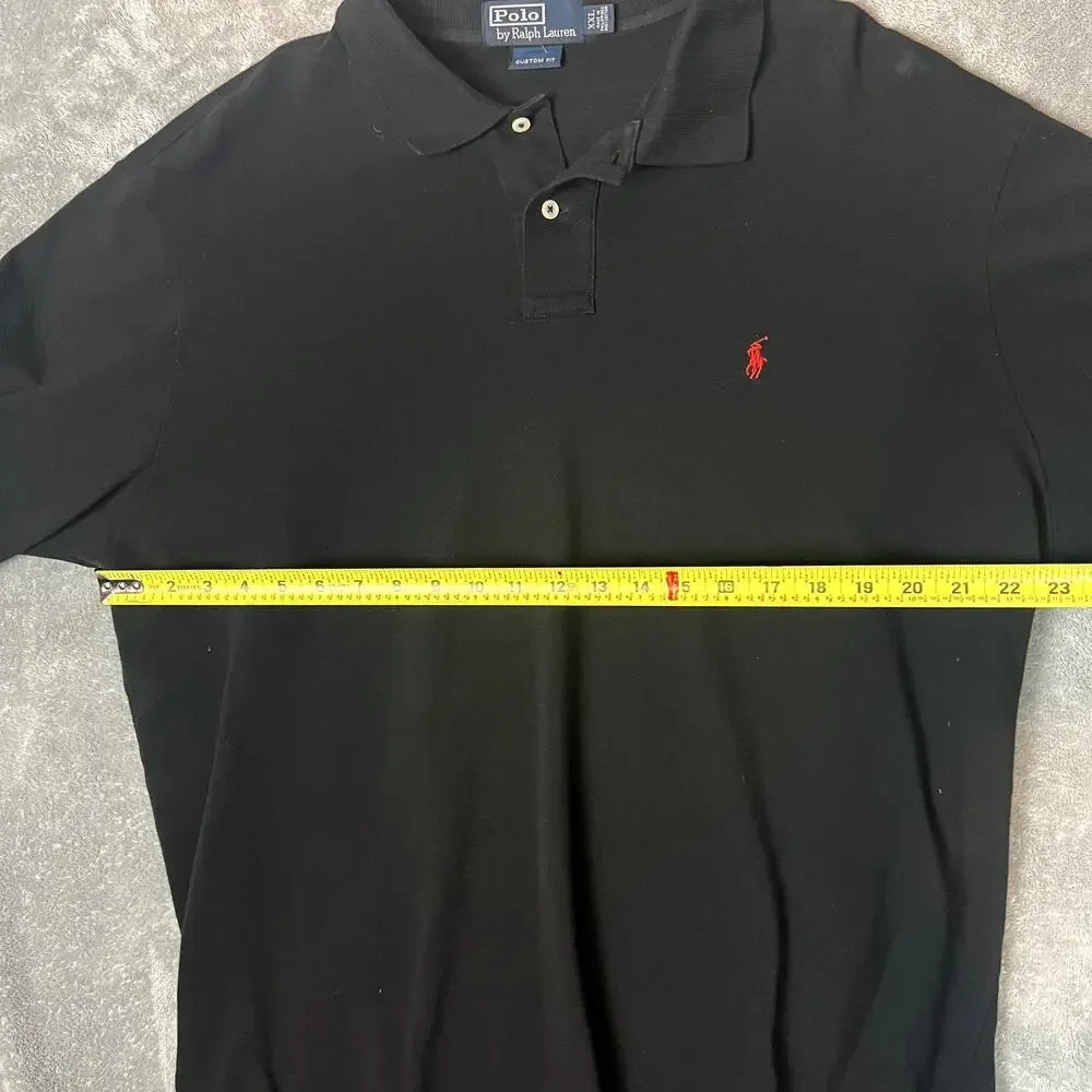 Ralph Lauren Long Sleeve Polo Mens XXL Black Custom Fit Big‎ and Tall